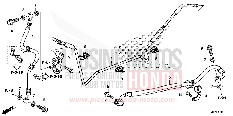 REAR BRAKE HOSE/BRAKE PIPE (CBS) for Forza 125 MAT CYNOS GRAY METALLIC (NH312) from 2015